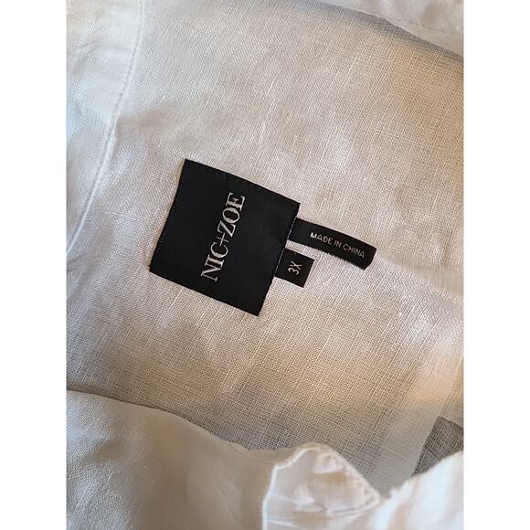 Paper White Flowing Ease Pullover Long Tunic by Nic+Zoe New Size 3x Linen - Picture 7 of 10